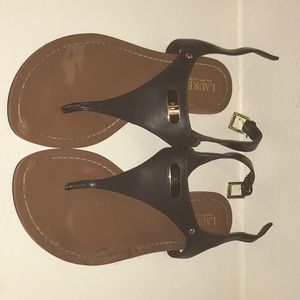 RLL black flat sandals